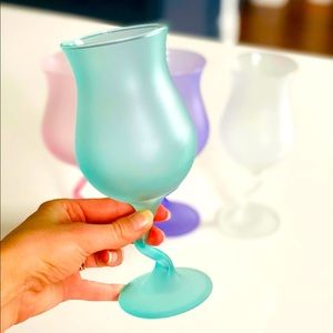 SOLDVintage Z-stem frosted daiquiri glasses